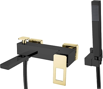 Фото Смеситель для ванны Boheme Q 143-BG черный/золото