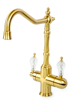 Фото Смеситель для кухни Boheme Medici 111-CRST с краном под фильтр бронза