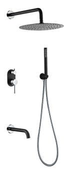 Фото Душевая система Boheme Uno 464-2-BCR черный матовый/золото глянец