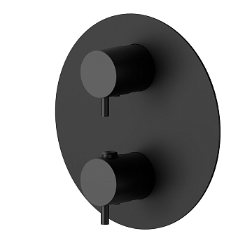 Фото Смеситель Newform X-Way 67608E.01.093 для душа термостат с переключателем на 4 потока, черный матовый