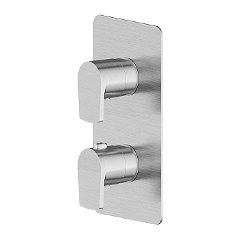 Фото Смеситель Newform Haka 67692E.59.066 для душа термостат на 2 потока, нержавеющая сталь браш браш