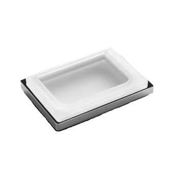 Фото Мыльница Colombo Look B1651-VAN настольная хром глянец/стекло матовое