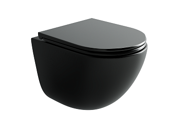 Фото Унитаз Ceramicanova Vogue CN4008TMB с сиденьем подвесной, черный матовый