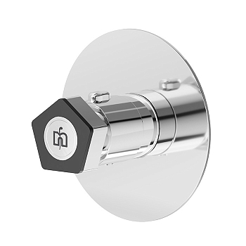 Фото Смеситель Newform ParkLE 69807E.05.093 для душа термостат, хром / черный матовый