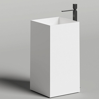 Фото Раковина Salini Armonia 130511G слив в стену напольная 45 см, цвет белый глянцевый