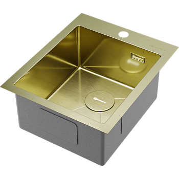 Фото Кухонная мойка Omoikiri Akisame 41-LG 4973080 светлое золото