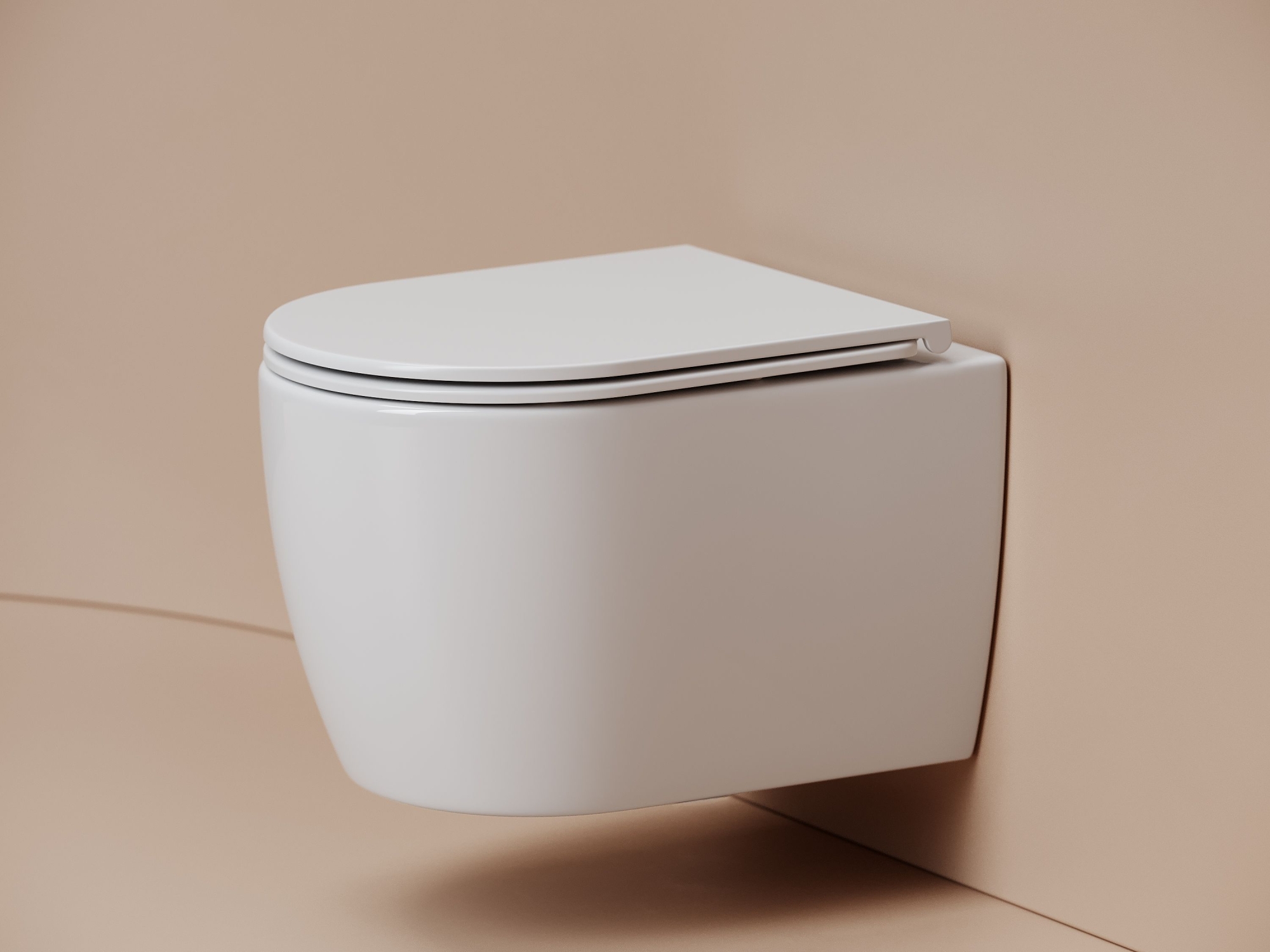 Фото Унитаз Ceramicanova Noe CN4011T с сиденьем подвесной, белый глянцевый
