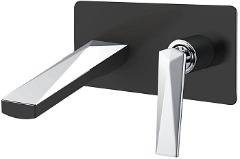 Фото Смеситель для раковины Boheme Venturo 375-B черный матовый/хром глянец глянец