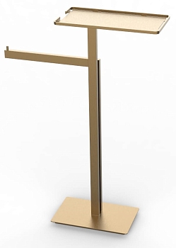 Фото Стойка Boheme 10952-MG с полотенцедержателем и полкой, matt gold, золото матовое