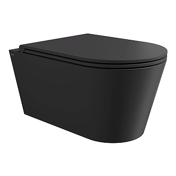 Фото Унитаз подвесной Alice Hide безободковый черный матовый