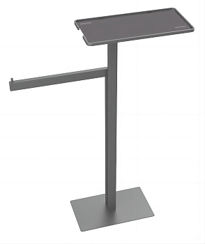 Фото Стойка Boheme 10952-GM с полотенцедержателем и полкой, gun metall, графит матовый