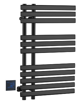 Фото Полотенцесушитель Boheme Venturo 723-B электрический, черный матовый h80x50 см