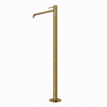 Фото Смеситель Newform X-Steel 316 69618EX.59.097 для раковины напольный, золото браш PVD