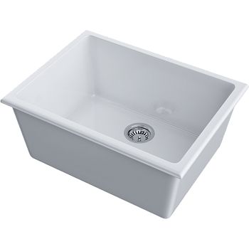 Фото Кухонная мойка Omoikiri Okinoshima 61-U/I-WH Glossy 4993256 белый глянцевый