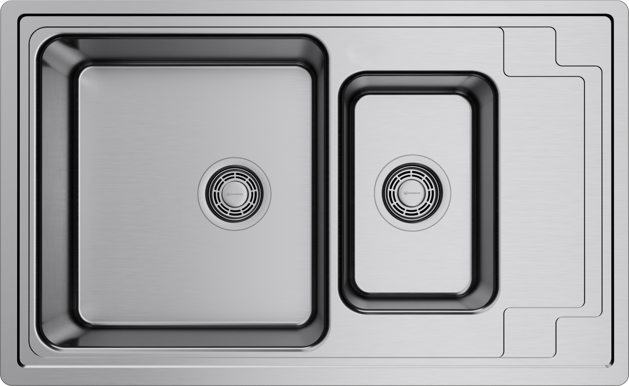 Фото Кухонная мойка Omoikiri Mizu 78-2-IN 4973731 нержавеющая сталь