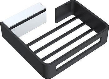 Фото Мыльница Boheme Q 10959-CR-B подвесная черный/хром