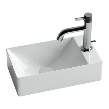 Фото Раковина Ceramicanova Element CN5007 подвесная 37,5 × 21,5 × 10 см, белый глянцевый