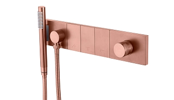 Фото Смеситель для душа Boheme Zodiac 132-SYS-CB на 3 выхода cooper brushed, медь матовая