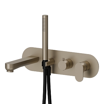 Фото Смеситель Newform Linfa II 69472E.M0.071 для ванны с переключателем на 2 потока, шампань матовый