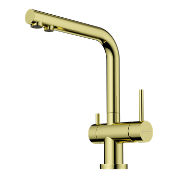 Фото Смеситель для кухни Omoikiri Nagano-LG 4994178 светлое золото
