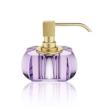 Фото Дозатор Decor Walther Kristall 0933480 настольный, золото матовое/фиолетовый