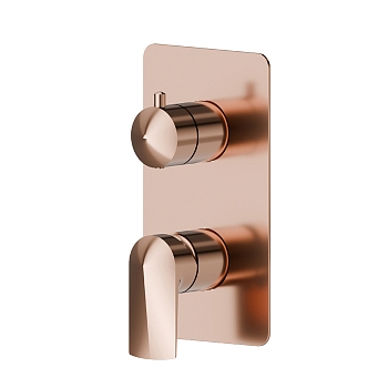 Фото Смеситель Newform Delta Zero 72274E.58.061 для душа с переключателем на 2 потока, медь глянец PVD