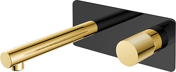 Фото Смеситель для раковины Boheme Stick 125-BG.2 черный/золото