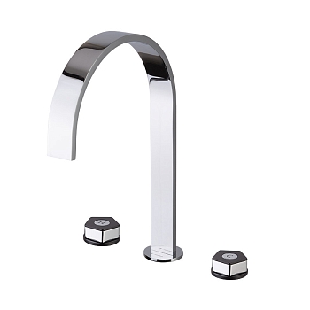 Фото Смеситель Newform ParkLE 69700.05.093 для раковины с донным клапаном, хром / черный матовый