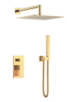 Фото Смеситель для душа Boheme Qubic 474-3-G золото