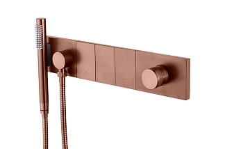 Фото Смеситель для душа Boheme Zodiac 132-SYS-BRB на 3 выхода brushed bronze, янтарная бронза матовая