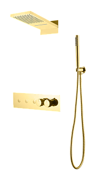 Фото Душевая система Boheme Fusion 131-G с термостатом золото глянец