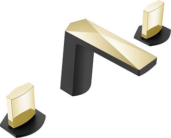 Фото Смеситель для раковины Boheme Venturo 150-BG-ICE черный/золото