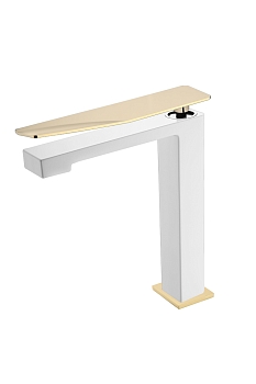 Фото Смеситель для раковины Boheme Q 142-WG.2 белый глянец/золото глянец