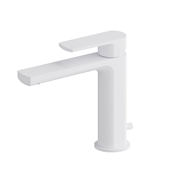 Фото Смеситель Newform Haka 72010.01.014 для раковины с донным клапаном, белый матовый