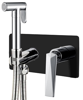 Фото Гигиенический душ Boheme Venturo 377-B со смесителем черный матовый