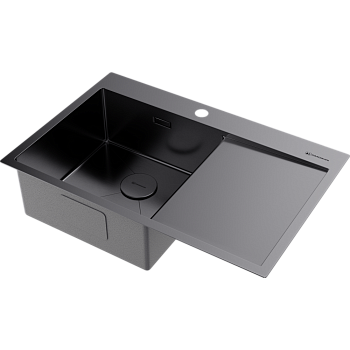 Фото Кухонная мойка Omoikiri Akisame 78-L-GM 4973099 вороненая сталь