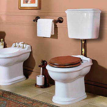 Фото Унитаз напольный Azzurra Jubilaeum JUVCTPB00000BI/(JUB100/P bi) слив универсальный bianco lucido/хром