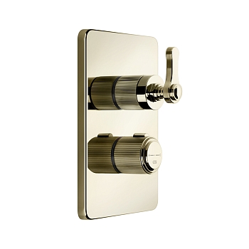Фото Смеситель для душа Gessi Venti20 65137#710 термостат с переключателем на 3 потока, латунь глянец pvd