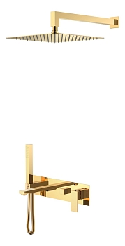 Фото Душевая система Boheme Qubic 474-G с изливом золото