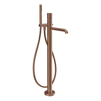 Фото Смеситель для ванны Gessi Habito 70628#708 напольный, copper brushed, медь матовая