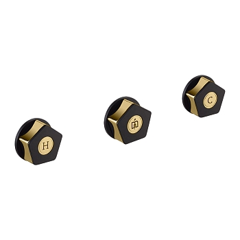 Фото Смеситель Newform ParkLE 69772.62.093 для душа  термостат с переключателем на 3 потока, золото глянец PVD / черный матовый