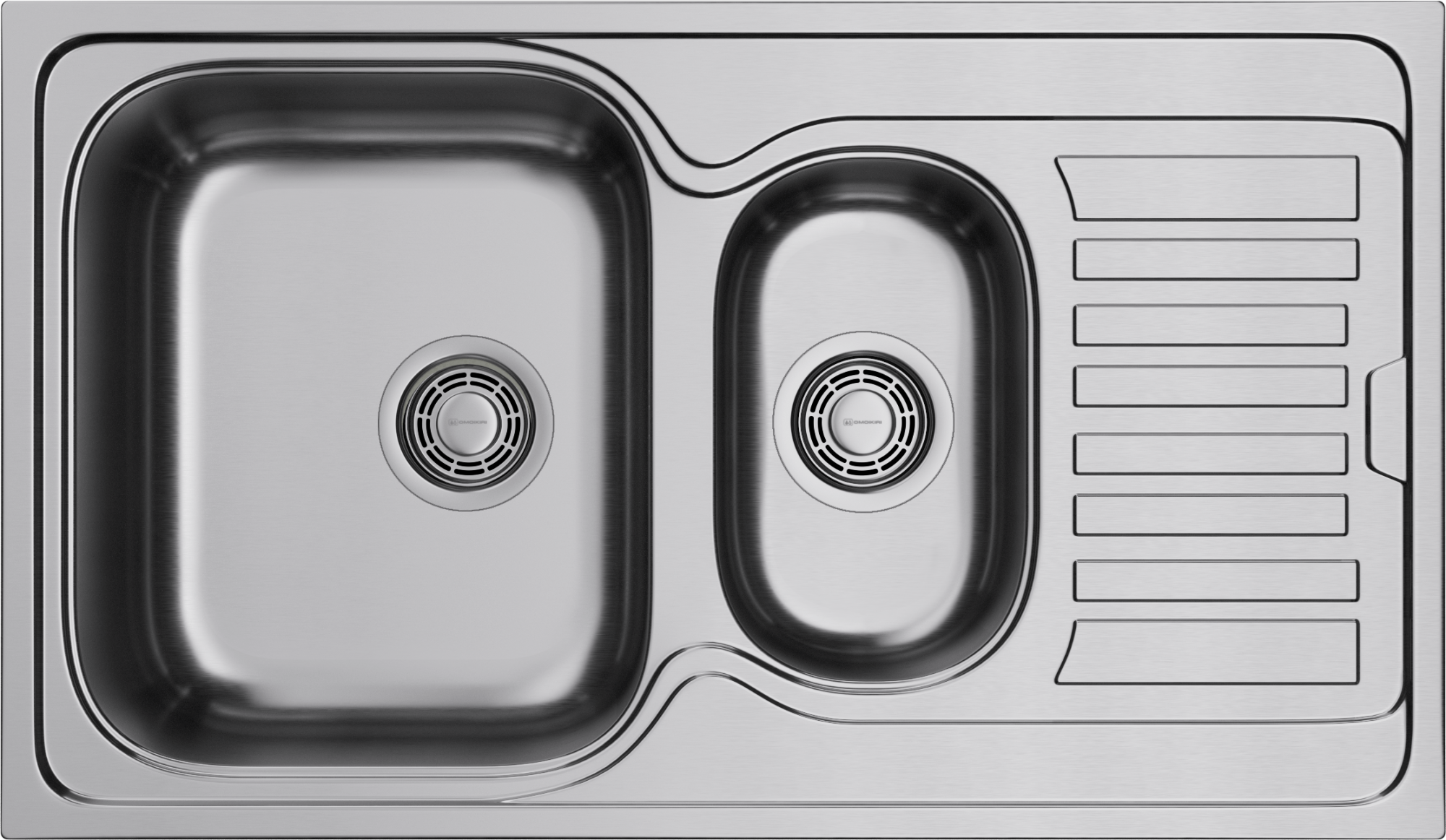 Фото Кухонная мойка Omoikiri Kashiogawa 86-2-IN 4993454 нержавеющая сталь