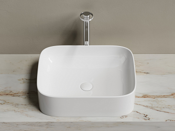 Фото Раковина Ceramicanova Element CN6052 накладная 50,5 × 38 × 15 см, белый глянцевый