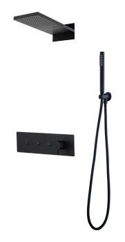 Фото Душевая система Boheme Fusion 130-B черный матовый