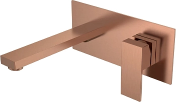 Фото Смеситель для раковины Boheme Qubic 475-CB настенный медь браш L 19,1 см