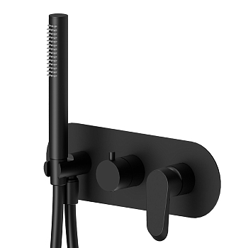 Фото Смеситель Newform Nio 68969E.01.093 для душа с переключателем на 2 потока, черный матовый