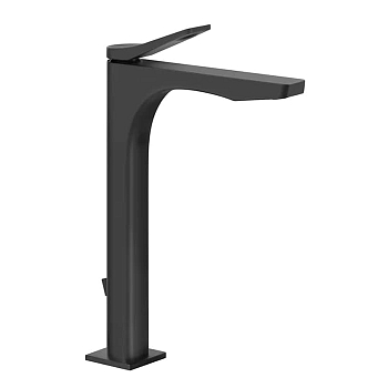 Фото Смеситель для раковины Gessi Rilievo 59003#299 с донным клапаном, черный матовый