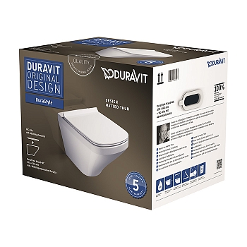 Фото Унитаз подвесной Duravit DuraStyle 45520900A1, с сиденьем с микролифтом, белый глянцевый