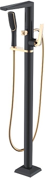 Фото Смеситель для ванны Boheme Venturo 389-B напольный черный/золото