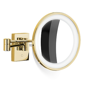 Фото Зеркало Decor Walther Club 0124020 косметическое подвесное с подсветкой увел 5x, золото